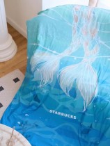 Starbucks 2024 China Summer Cool Siren Tail Blue Blanket