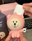 Starbucks 2024 China Cute Bear Pink or Black Earphone Bag with Lanyard
