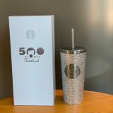 Starbucks 2024 Thailand 500 Stores Silver Diamond 16oz SS Tumbler with Gift Box