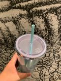 Starbucks 2024 China Teal Glitter Siren Scale 24oz Plastic Tumbler