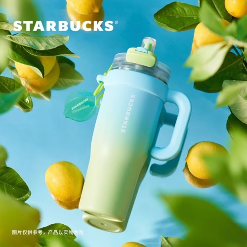 Starbucks 2024 China Summer Green Blue Lemon 45oz SS Tumbler