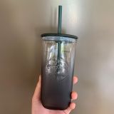 Starbucks 2024 China Ink Black Triangle 16oz Glass Cup