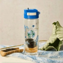 Starbucks 2024 China Blue and White Porcelain 15oz DW Glass Cup