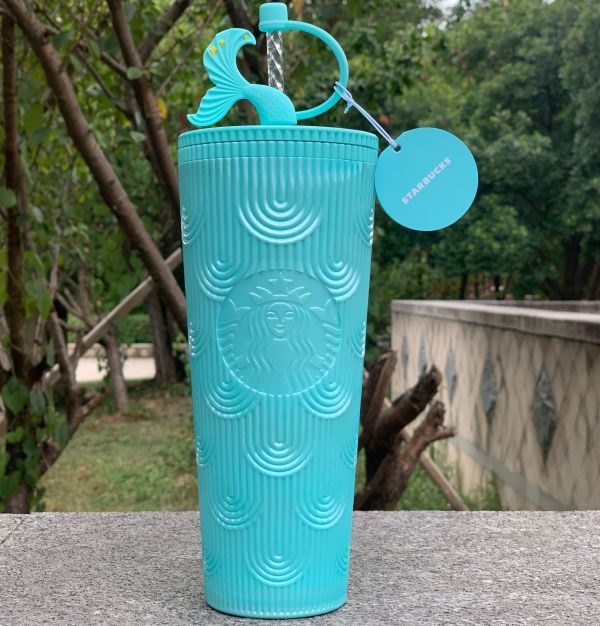 Starbucks 2024 China Anniversary Green Scale 24oz Tumbler with Tail Topper ship after 2nd Sept.