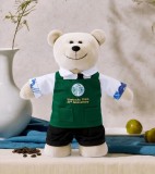Starbucks 2024 China 25th Anniversary blue and white porcelain Green Apron Bear Toy ship after 2nd Sept.