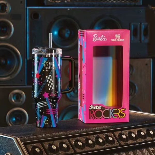 Stanley x Barbie Rockers 40oz Black SS Tumbler