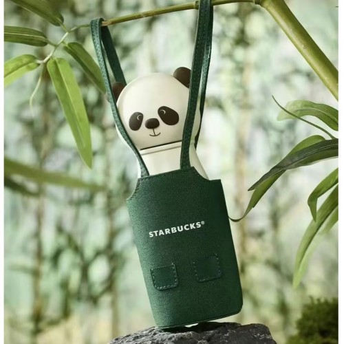 Starbucks 2024 China Panda Green Apron 8oz SS Tumbler with Sleeve