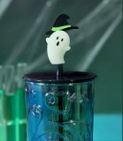Starbucks 2024 China Halloween Green Ghost 19oz Glass Cup with Topper