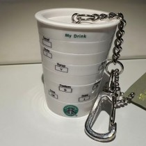 Starbucks 2005 China Old Siren Logo Coffee Cup Keychain