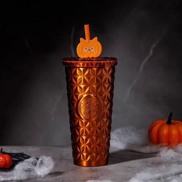 Starbucks 2024 HK Halloween Pumpkin Dion 22oz SS Tumbler with Topper