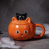 Starbucks 2024 HK Halloween Pumpkin and Black Cat 12oz Mug
