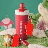Starbucks 2024 China Christmas Cute Winter Red 19oz SS Tumbler with Bear Keychain
