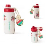 Starbucks 2024 China Christmas Cute Winter 14oz SS Tumbler with Bear Ball Keychain