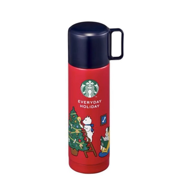 Starbucks 2024 Korea Christmas Tree and Dog 17oz SS Tumbler