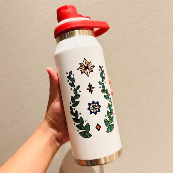 Starbucks 2024 China Christmas Colorful Kaleidoscope Star 35oz SS Tumbler