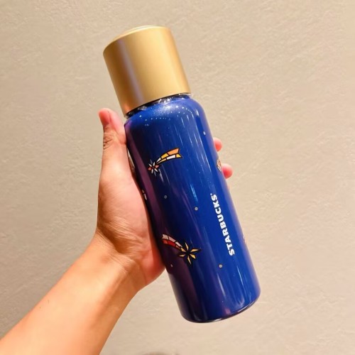 Starbucks 2024 China Christmas Colorful Kaleidoscope Blue Meteor 17oz SS Tumbler