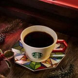 Starbucks 2024 China Christmas Colorful Kaleidoscope Mug with Coaster