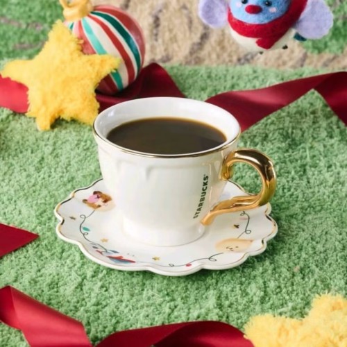 Starbucks 2024 China Christmas Cute Winter 10oz Mug with Coaster