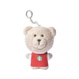 Starbucks 2024 China Christmas Hand Bag Mini Bear Toy Keychain Pin Set
