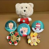 Starbucks 2024 China Christmas Hand Bag Mini Bear Toy Keychain Pin Set