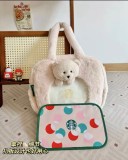 Starbucks 2024 China Christmas Hand Bag Mini Bear Toy Keychain Pin Set