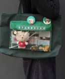 Starbucks 2024 China Christmas Hand Bag Mini Bear Toy Keychain Pin Set