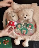 Starbucks 2024 China Christmas Hand Bag Mini Bear Toy Keychain Pin Set
