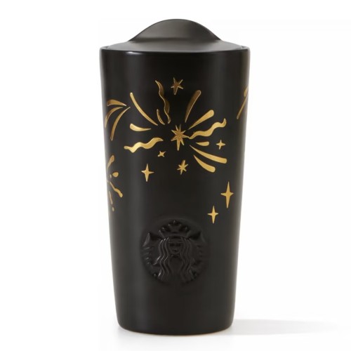 Starbucks 2024 China Winter Fireworks Gold and Black 12oz DW Mug