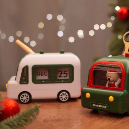 Starbucks 2024 Taiwan Bear Coffee Car Press Calendar(15.2*9*10cm)