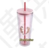 Starbucks 2025 Taiwan Valentine's Day Pink Otter 24oz Plastic Tumbler ship afer 15th Jan.