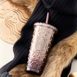 Starbucks 2024 China Christmas Brown Gold Dion 20oz SS Tumbler