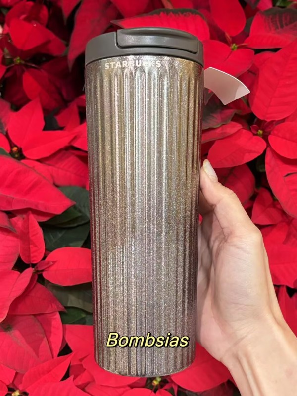 Starbucks 2024 Taiwan Christmas Starry Silver Stripe 16oz SS Tumbler