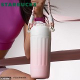 Starbucks 2024 China Christmas Pink Stripe 21oz SS Tumbler