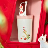 Starbucks 2024 China Winter Strawberry Rabbit 16oz SS Straw Tumbler with Topper
