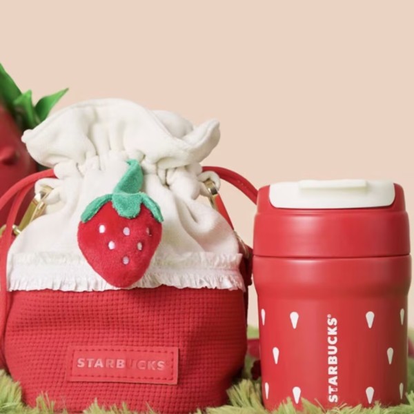 Starbucks 2024 China Winter Strawberry Rabbit 11oz SS Tumbler with Bag