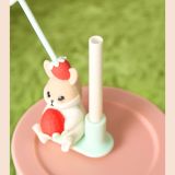 Starbucks 2024 China Winter Strawberry Rabbit 16oz SS Straw Tumbler with Topper