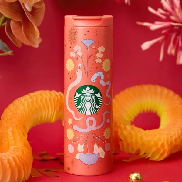Starbucks 2025 China Year of Snake Orange 16oz SS Tumbler ship after 31th Dec.