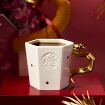 Starbucks 2025 China Year of Snake Elegant Gold Handle White 13oz Mug ship after 31th Dec.