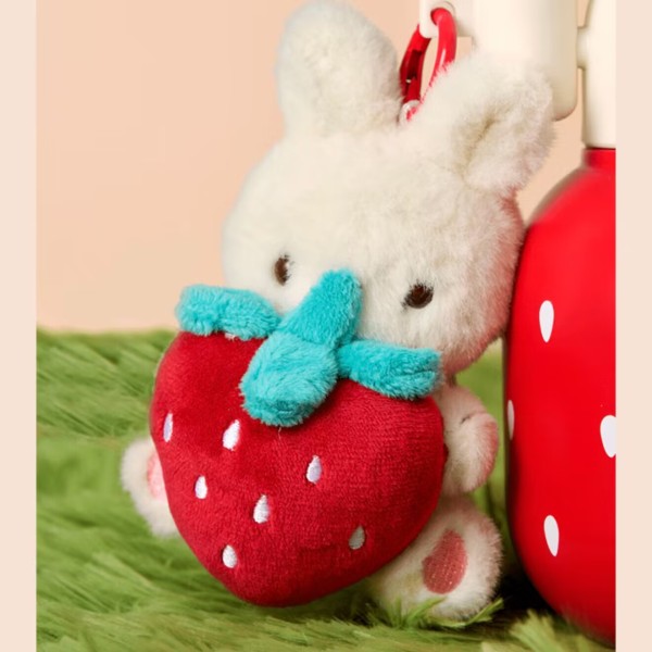 Starbucks 2024 China Strawberry Rabbit Mini Bear Toy B