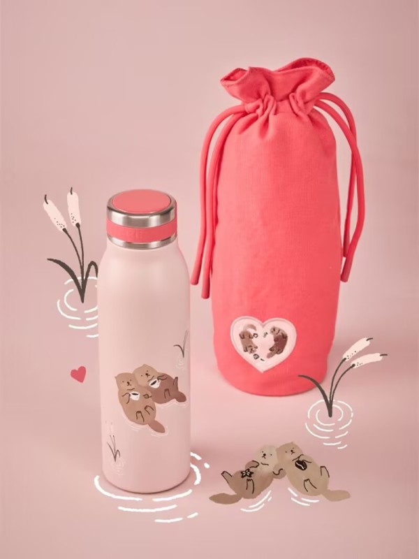 Starbucks 2025 China Valentine's Day Otter Pink 15oz SS Tumbler with Bag ship after 17th Jan.