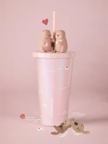 Starbucks 2025 China Valentine's Day Otter 19oz SS Tumbler ship after 17th Jan.