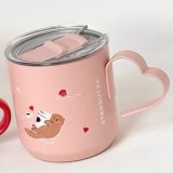 Starbucks 2025 China Valentine's Day Otter Heart Handle 12oz SS Desktop Cup