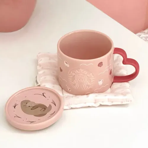Starbucks 2025 China Valentine's Day Heart Handle 10oz Mug
