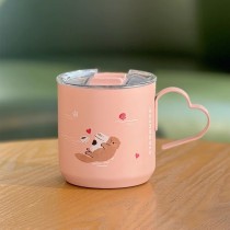 Starbucks 2025 China Valentine's Day Otter Heart Handle 12oz SS Desktop Cup