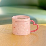 Starbucks 2025 China Valentine's Day Heart Handle 10oz Mug