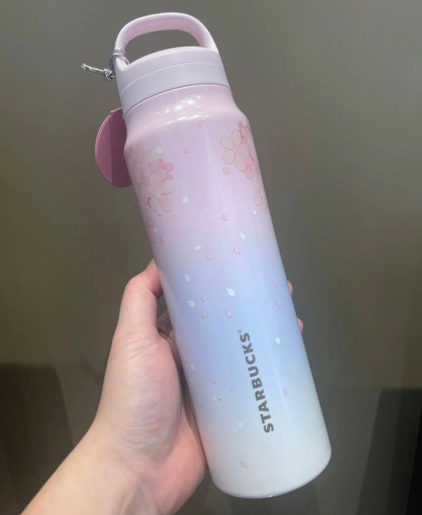 Starbucks 2025 China Sakura Pink and Blue 16oz SS Tumbler