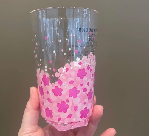 Starbucks 2025 China Sakura Pink 15oz Glass Cup