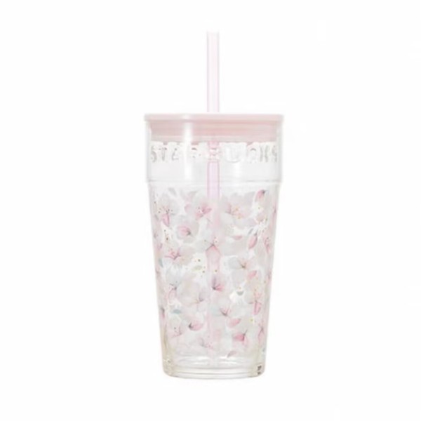 Starbucks 2025 Japan Sakura Pink 16oz Glass Cup
