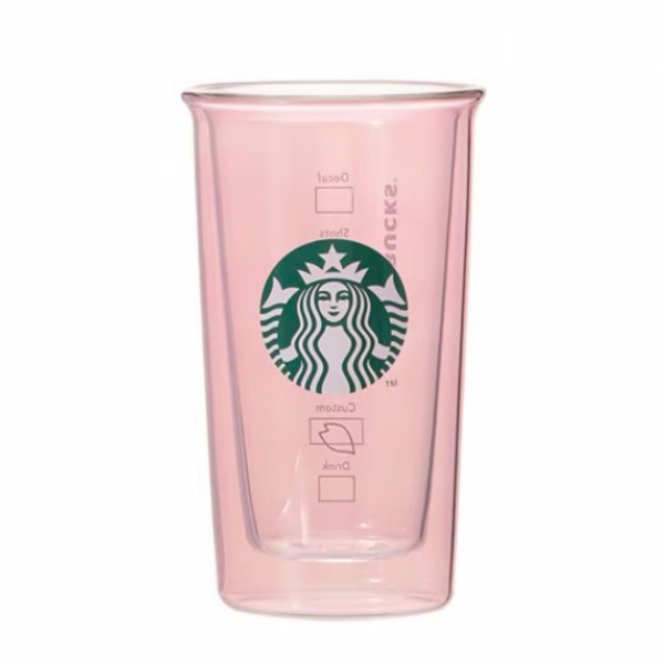 Starbucks 2025 Japan Sakura Pink 12oz DW Glass Cup
