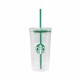 Starbucks 2025 China Simple Style Siren Logo Green 20oz Glass Cup
